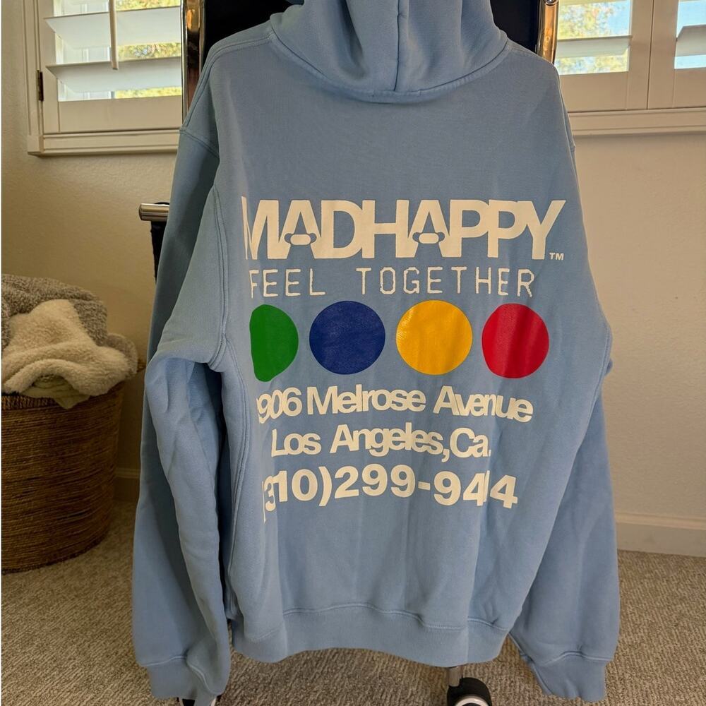 Madhappy Unisex Los Angeles LA West Hollywood Exclusive Light Blue Hoodie Large
